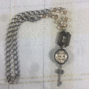 'Live Fast Die Pretty' Double Sided Lock and Key Necklace